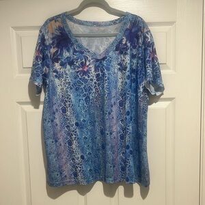 Blue Floral Women's Top